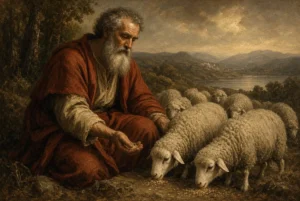 peter feeding sheep